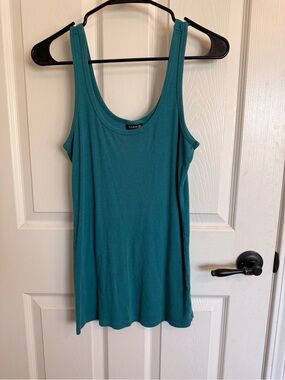 Torrid Size 0 Deep Teal Ribbed Modal Scoop Neck Tank Top